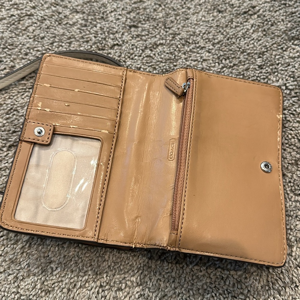 Coach Two-Tone Leather Crossbody Bag - Orange and Tan - Picture 4 of 10